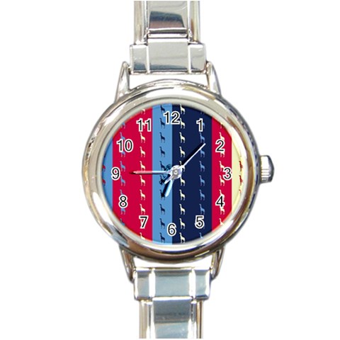 Giraffentapete Round Italian Charm Watch from ArtsNow.com Front