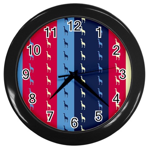 Giraffentapete Wall Clock (Black) from ArtsNow.com Front