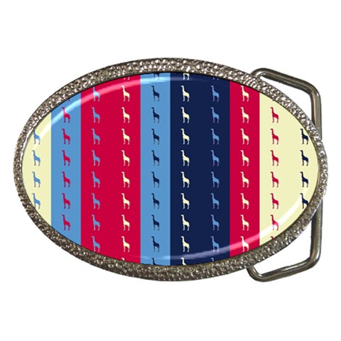 Giraffentapete Belt Buckle (Oval) from ArtsNow.com Front