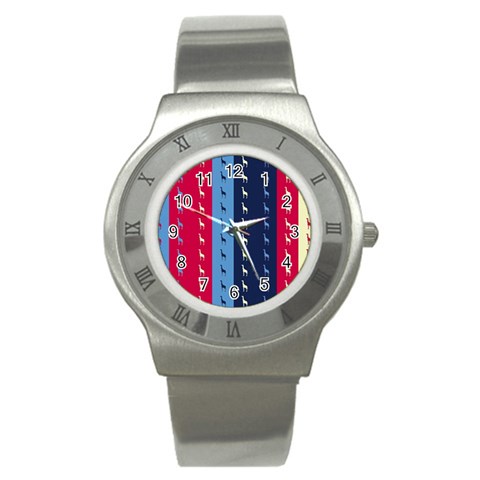 Giraffentapete Stainless Steel Watch (Slim) from ArtsNow.com Front