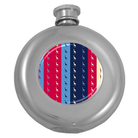 Giraffentapete Hip Flask (Round) from ArtsNow.com Front