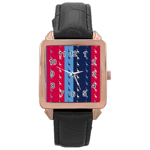 Giraffentapete Rose Gold Leather Watch  from ArtsNow.com Front