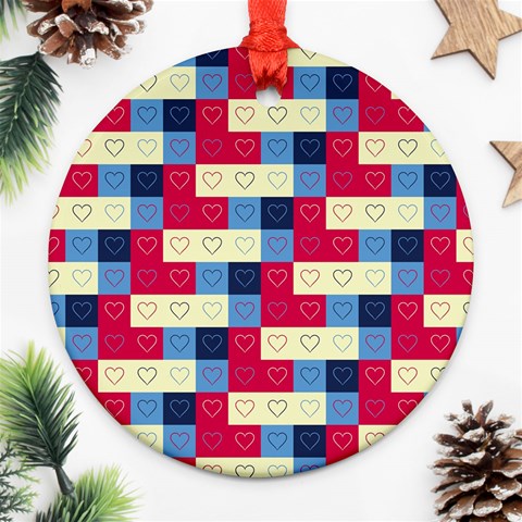 Hearts Round Ornament from ArtsNow.com Front