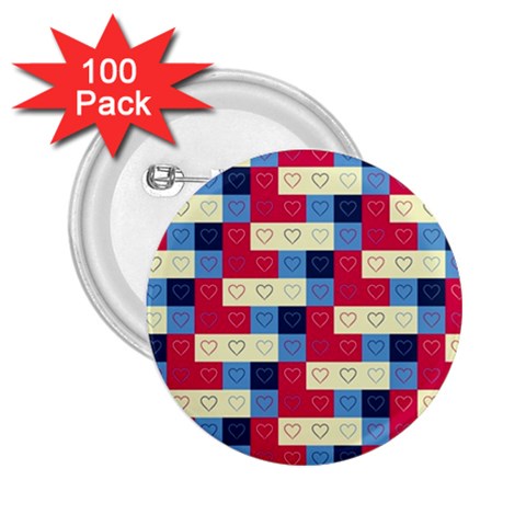 Hearts 2.25  Button (100 pack) from ArtsNow.com Front