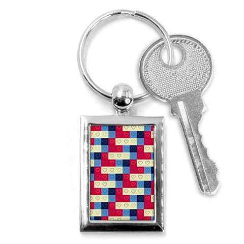 Hearts Key Chain (Rectangle) from ArtsNow.com Front