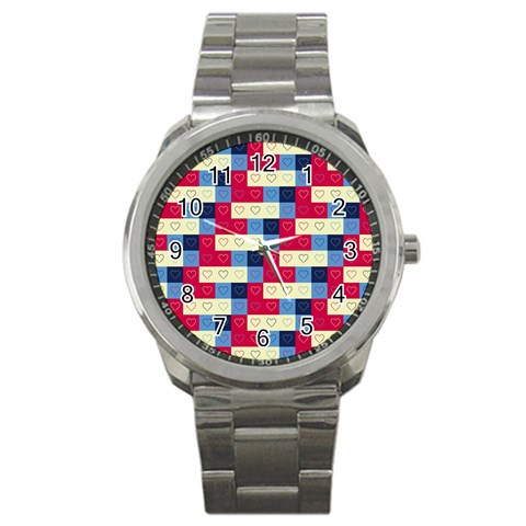 Hearts Sport Metal Watch from ArtsNow.com Front