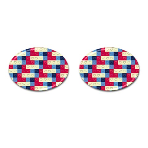 Hearts Cufflinks (Oval) from ArtsNow.com Front(Pair)