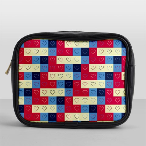 Hearts Mini Travel Toiletry Bag (One Side) from ArtsNow.com Front