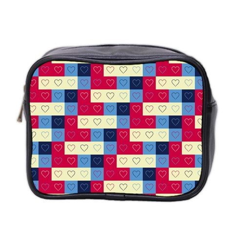 Hearts Mini Travel Toiletry Bag (Two Sides) from ArtsNow.com Front