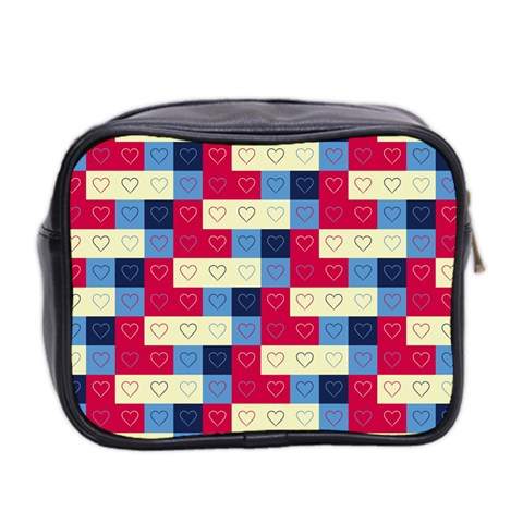 Hearts Mini Travel Toiletry Bag (Two Sides) from ArtsNow.com Back