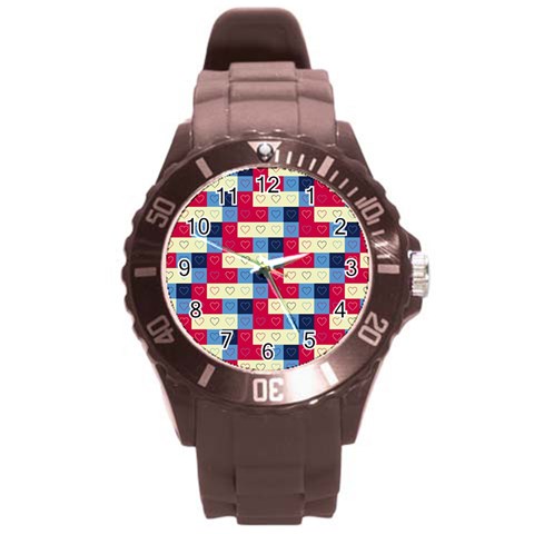 Hearts Plastic Sport Watch (Large) from ArtsNow.com Front