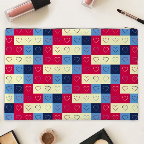 Hearts Cosmetic Bag (XXL) from ArtsNow.com Back