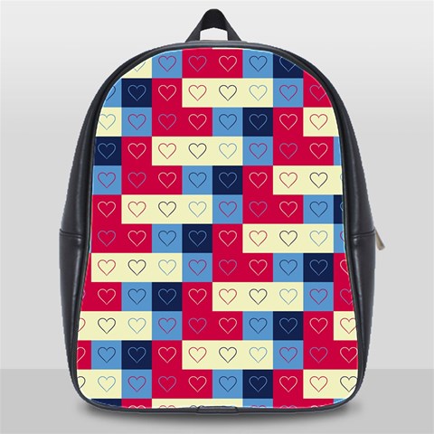 Hearts School Bag (XL) from ArtsNow.com Front