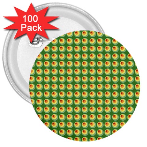 Retro 3  Button (100 pack) from ArtsNow.com Front