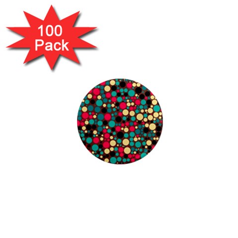 Retro 1  Mini Button Magnet (100 pack) from ArtsNow.com Front