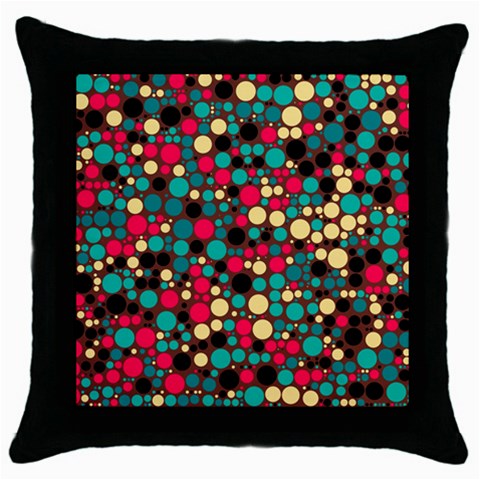 Retro Black Throw Pillow Case from ArtsNow.com Front