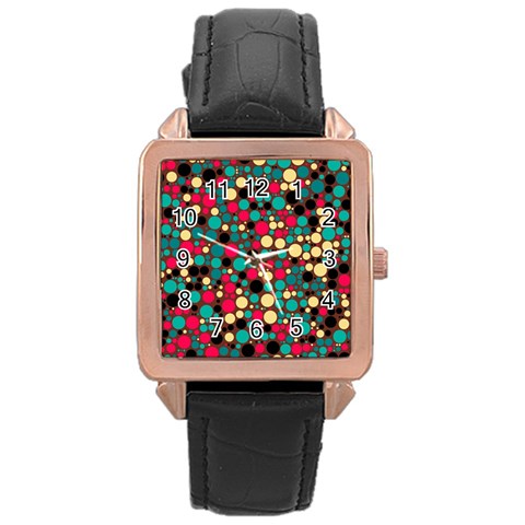 Retro Rose Gold Leather Watch  from ArtsNow.com Front