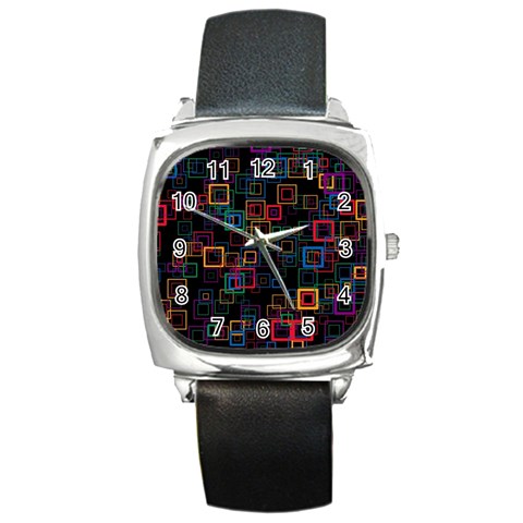 Retro Square Leather Watch from ArtsNow.com Front