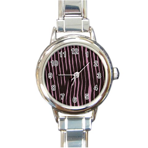 Zebra Round Italian Charm Watch from ArtsNow.com Front