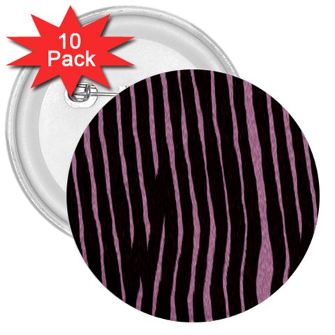 Zebra 3  Button (10 pack) from ArtsNow.com Front