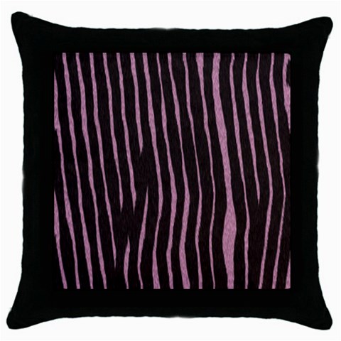 Zebra Throw Pillow Case (Black) from ArtsNow.com Front