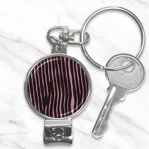 Zebra Nail Clippers Key Chain from ArtsNow.com Front