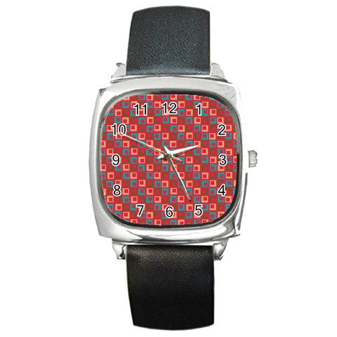 Retro Square Leather Watch from ArtsNow.com Front