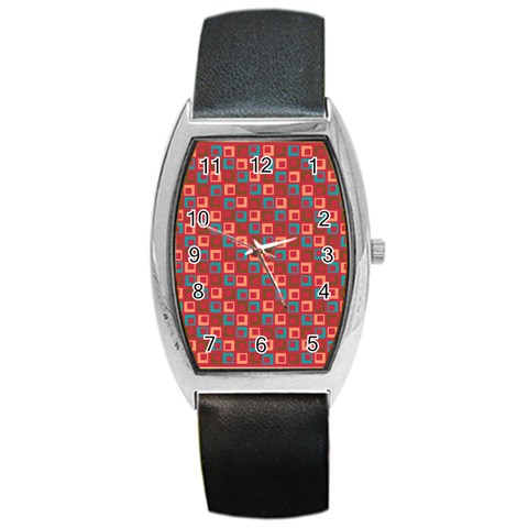 Retro Tonneau Leather Watch from ArtsNow.com Front