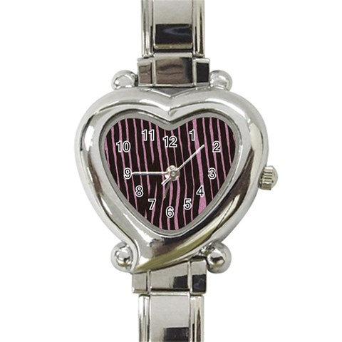 Zebra Heart Italian Charm Watch from ArtsNow.com Front