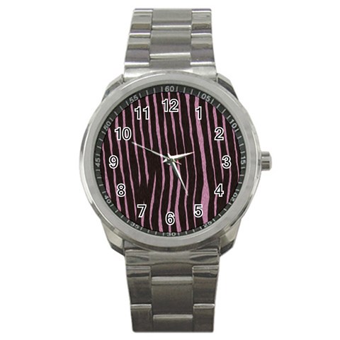 Zebra Sport Metal Watch from ArtsNow.com Front