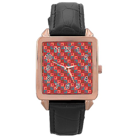 Retro Rose Gold Leather Watch  from ArtsNow.com Front