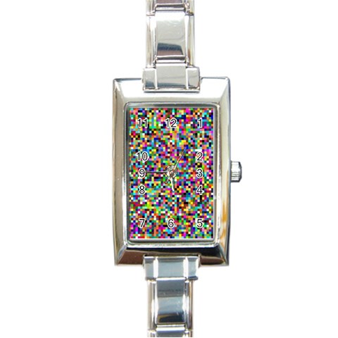 Color Rectangular Italian Charm Watch from ArtsNow.com Front