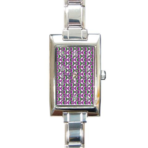 Retro Rectangular Italian Charm Watch from ArtsNow.com Front