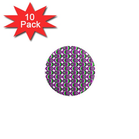 Retro 1  Mini Button Magnet (10 pack) from ArtsNow.com Front