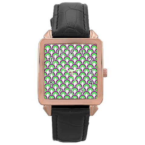 Retro Rose Gold Leather Watch  from ArtsNow.com Front