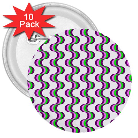 Retro 3  Button (10 pack) from ArtsNow.com Front