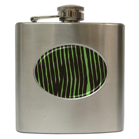 Zebra Hip Flask (6 oz) from ArtsNow.com Front