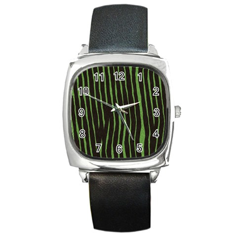 Zebra Square Metal Watch from ArtsNow.com Front