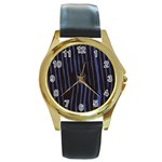 Zebra Round Gold Metal Watch