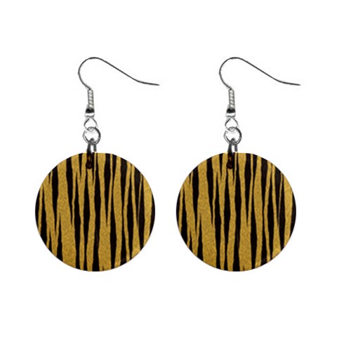 Tiger 1  Button Earrings from ArtsNow.com Front