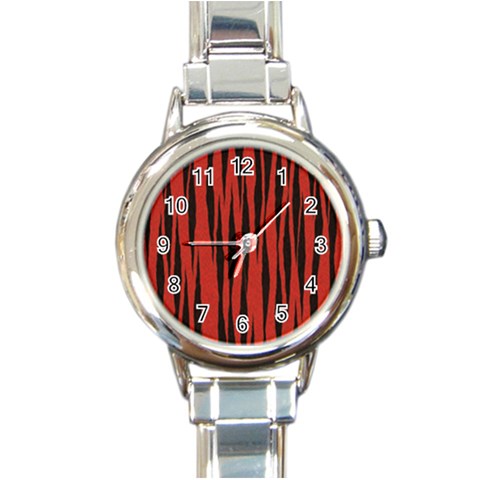 Tiger Round Italian Charm Watch from ArtsNow.com Front