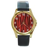 Tiger Round Gold Metal Watch