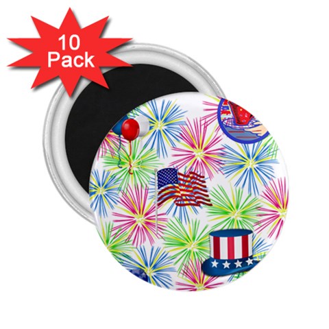 Patriot Fireworks 2.25  Button Magnet (10 pack) from ArtsNow.com Front