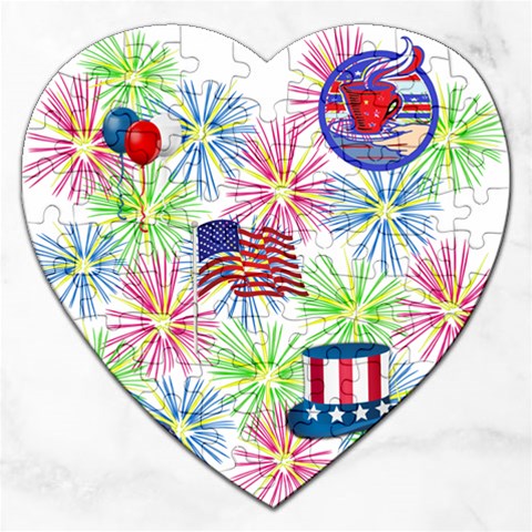 Patriot Fireworks Jigsaw Puzzle (Heart) from ArtsNow.com Front