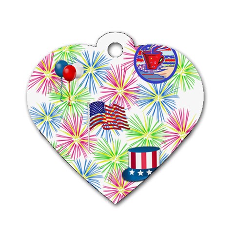 Patriot Fireworks Dog Tag Heart (One Sided)  from ArtsNow.com Front