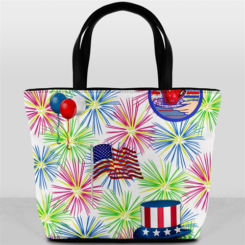 Patriot Fireworks Bucket Handbag from ArtsNow.com Back