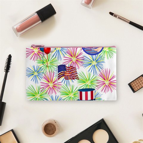 Patriot Fireworks Cosmetic Bag (Small) from ArtsNow.com Front