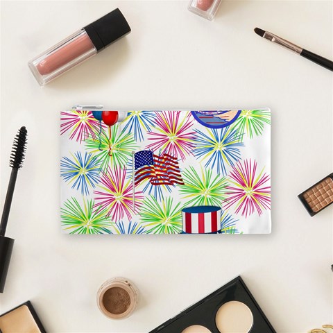 Patriot Fireworks Cosmetic Bag (Small) from ArtsNow.com Front