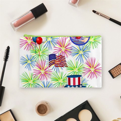 Patriot Fireworks Cosmetic Bag (Medium) from ArtsNow.com Front