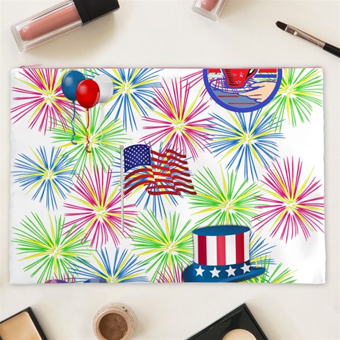 Patriot Fireworks Cosmetic Bag (XXL) from ArtsNow.com Front